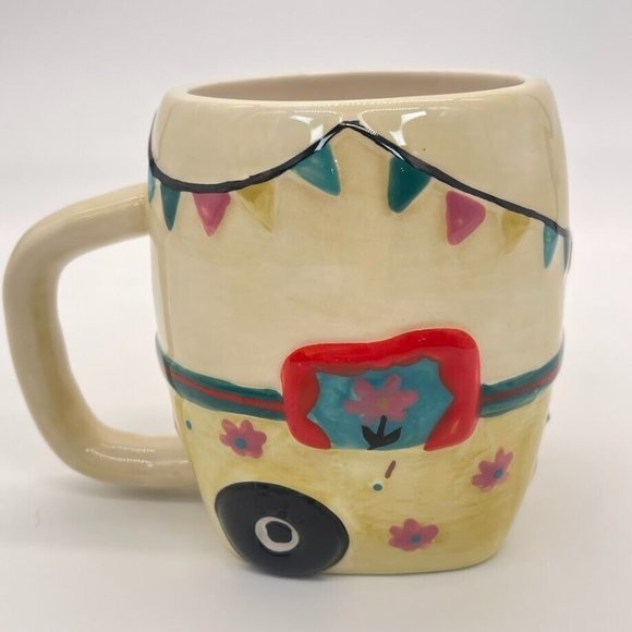 Camper Trailer - " see the world ", [3-D] Ceramic Coffee Cup Mug, VINTAGE‎ 4.5" - Picture 3 of 5